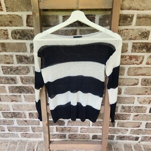 Wet Seal Black and White Off-the-Shoulder Sweater